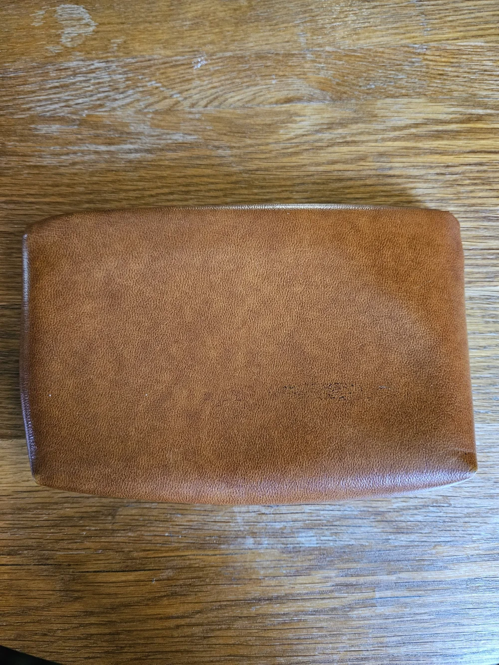 Vintage FS Originals Brown Leather Clutch Pouch 8x5 Zip Organizer Cosmetic Bag